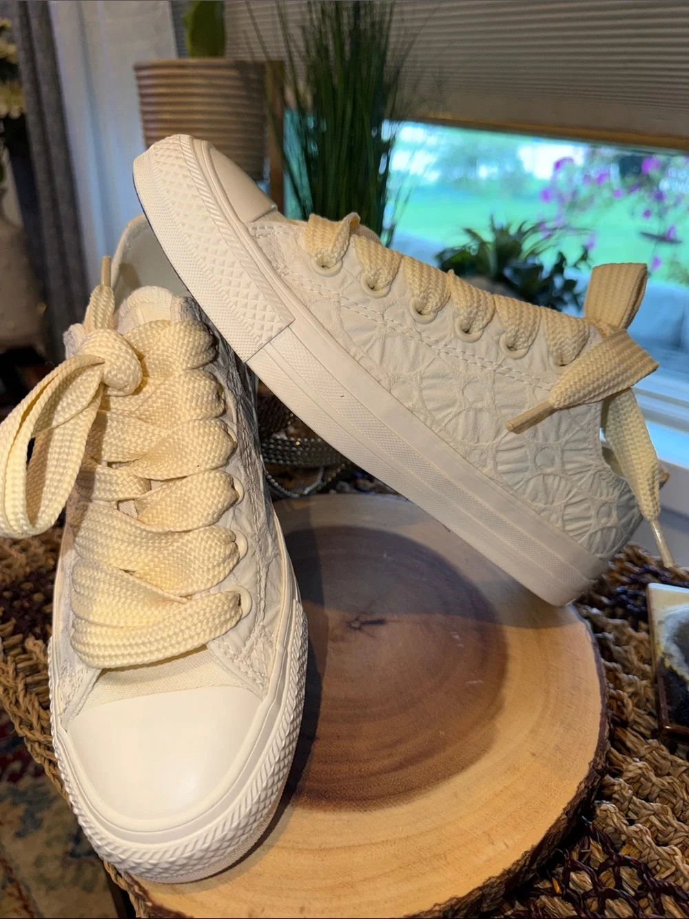 Converse Chuck Taylor All Star CTAS Lace Oxfords, style A13515F, color Egret, si